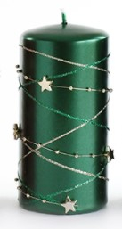 Świeca GIRLANDA walec mały 7xh10cm zielona