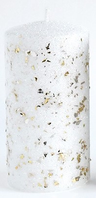 Świeca GLAMOUR NEW Walec średnia 7xh14cm parafinowa biała