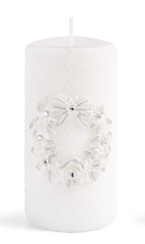 Świeca WIANEK GLAMOUR walec średni 7xh11,5cm parafinowa biała