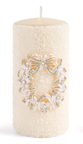 Świeca WIANEK GLAMOUR walec średni 7xh11,5cm parafinowa kremowa
