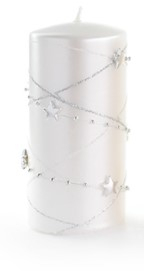 Świeca GIRLANDA walec duży 7xh18cm biała