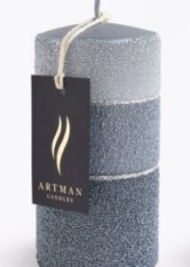 Świeca MILANO Walec średni 7x7x14cm szara parafinowa