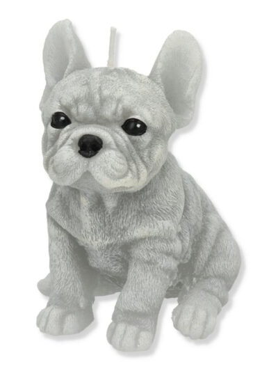 Świeca Figurka ANIMALS PIES BULDOG 11,5x15cm szara parafinowa