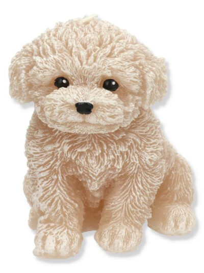 Świeca Figurka ANIMALS PIES PUDEL 13x13cm beżowa parafinowa