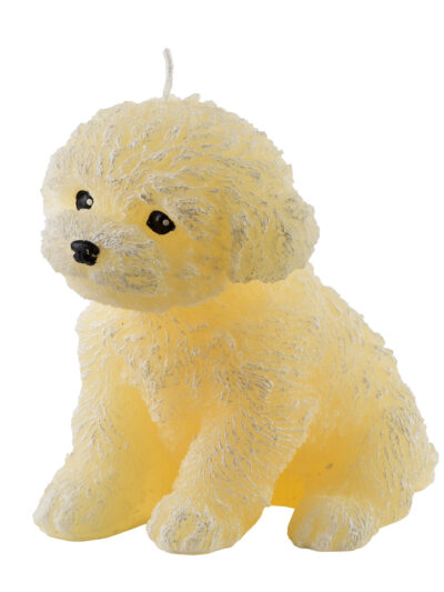 Świeca Figurka ANIMALS PIES PUDEL 13x13cm kremowa parafinowa