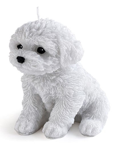 Świeca Figurka ANIMALS PIES PUDEL 13x13cm szary parafinowa