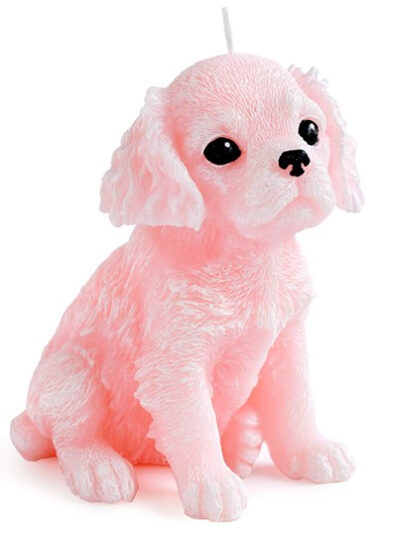 Świeca Figurka ANIMALS PIES SPANIEL 11x14cm różowa parafinowa