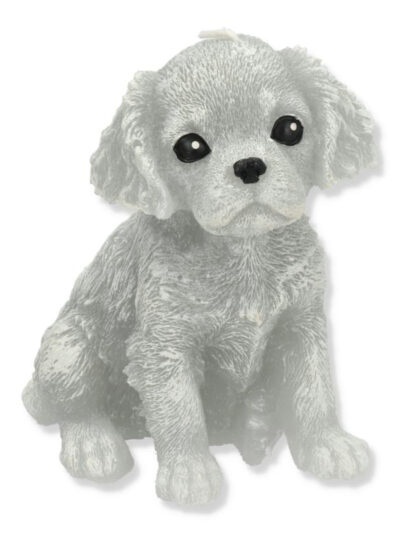 Świeca Figurka ANIMALS PIES SPANIEL 11x14cm szara parafinowa