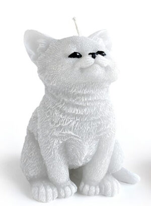 Świeca Figurka ANIMALS KOT 10x15cmszara parafinowa