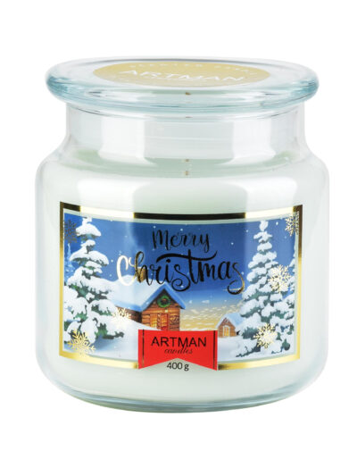 Świeca SŁOIK ŚW NEW mały woskowa jasno szara zapachowa