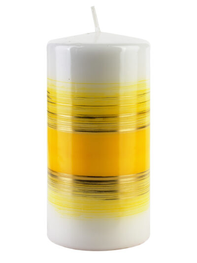 Świeca RAINBOW Walec średni 7xh14cm żółta