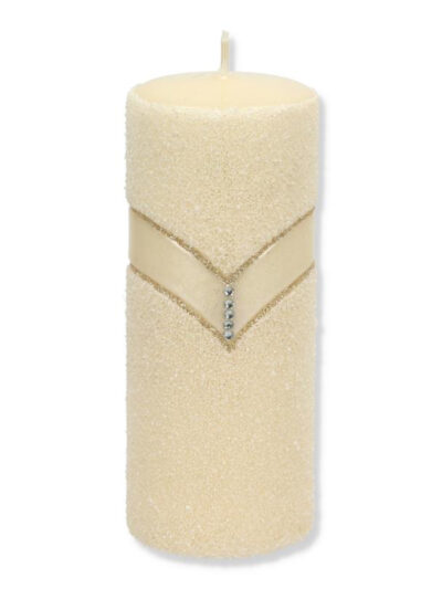 Świeca DIAMOND Walec duży parafinowa 7xh17,5cm kremowa