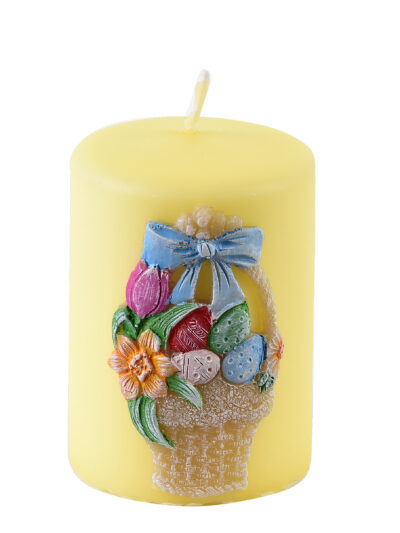 Świeca KOSZYCZEK walec mały 7x7x10cm żółta