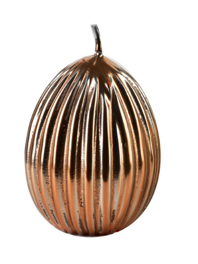Świeca JAJKO KARBOWANE duże 7,5x10cmrose gold