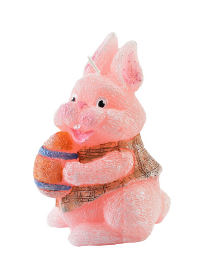 Świeca ZAJĄC figurka 10x13cmróżowa