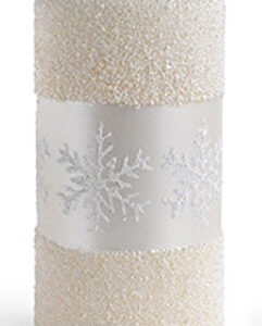 Świeca SNOW QUEEN walec duży 7x17,5cm parafinowa kremowa