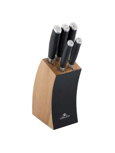 DECO BLACK Komplet 5szt noży kuchennychw bloku 991AM