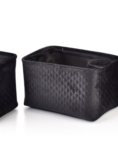 SARA BLACK KOMPLET 3 KOSZY 38x26x22/34x23x20/30x20x18 cm