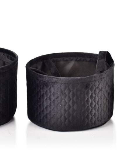 SARA BLACK KOMPLET 3 KOSZY 30x30x18/27x27x16/24x24x14 cm