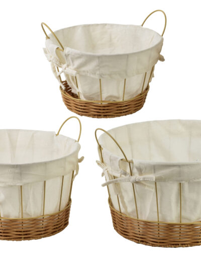 WILL Komplet 3 koszy z uchwytamiXL:35x35x20,5/26,5cm L:30x30x18/23cm M:25x25x15,5/20,5cm