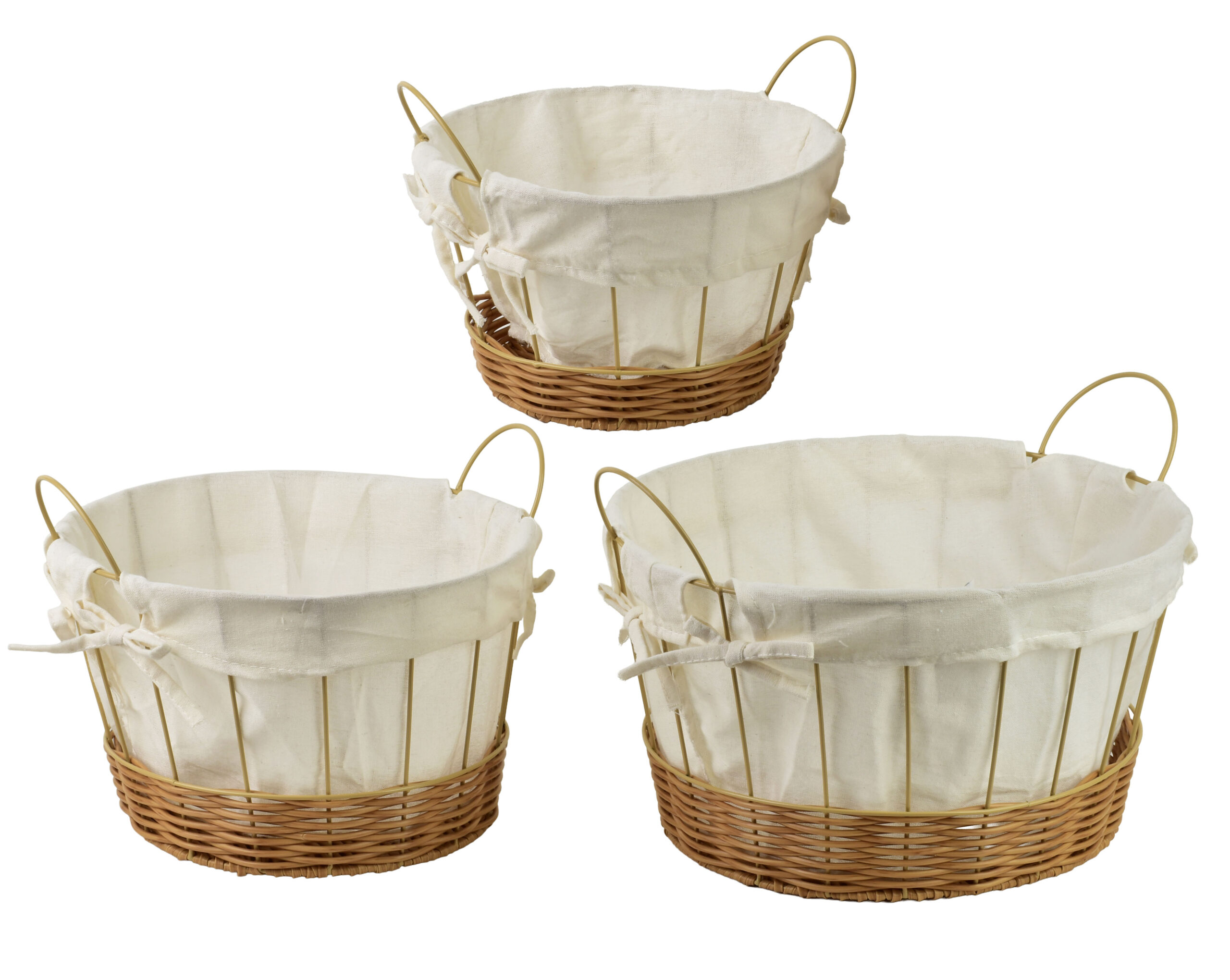 WILL Komplet 3 koszy z uchwytamiXL:35x35x20,5/26,5cm L:30x30x18/23cm M:25x25x15,5/20,5cm