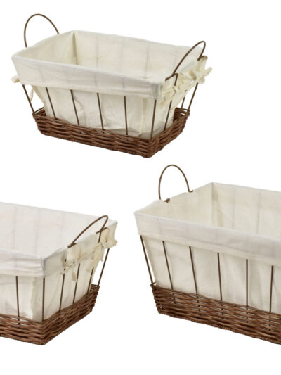 WILL Komplet 3 koszy prostokątnychXL40x30x20 cm,L35X25X18 cm,M30x20x16 cm