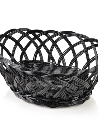 SINO Koszyk 26,5x20x9cm ażur czarny polirattan
