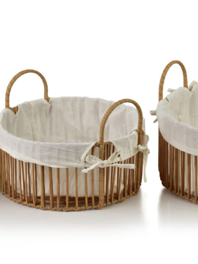 WILL Komplet 3 koszy okrągłych XL35x35x16/24cm L30x30x13,5/21,5cm M25,5x25,5x12/19,5cm