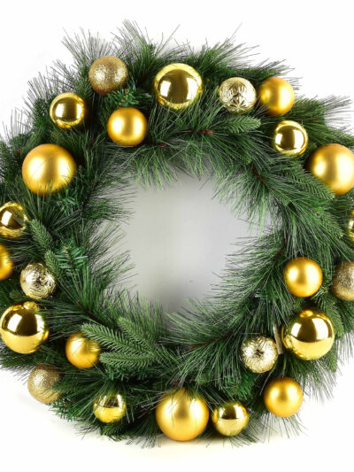 SANTA LILA Wianek 60 cm zielono-złoty