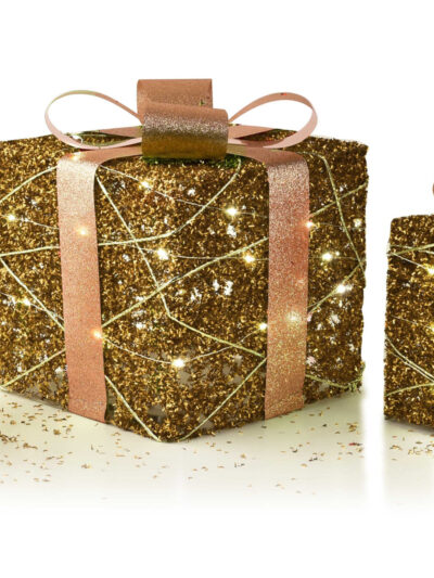 SANTA LILA Komplet 3 figur prezentów15/20/25cm