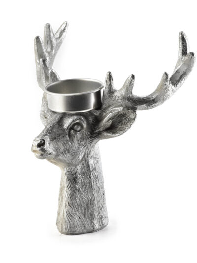 SANTA LILA Figura świecznik 14x7x14 cm srebrny