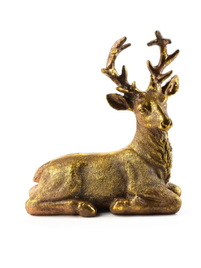 SANTA LILA Figurka Jeleń złoty 15x7x18 cm