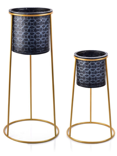 SWEN Komplet 2 osłonek na stojaku L:śr.35xH76 M:śr.30xH51cm