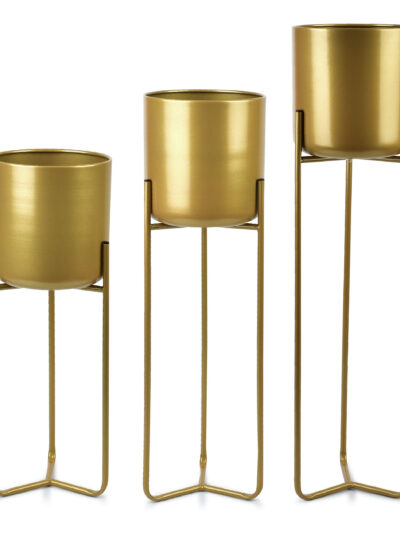 SWEN GOLD Komplet 3 osłonek na stojaku19xh77cm/19xh66cm/19xh55cm