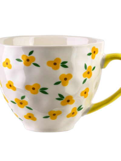 FLORELLA Kubek 400ml 11x15x9 cm żółte kwiatki