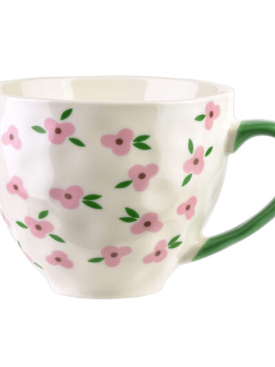 FLORELLA Kubek 400ml 11x15x9 cm różowe kwiatki