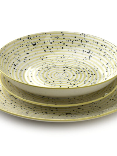 STRIPES BEIGE Komplet obiadowy 18cz.27/19/20cm miska 550ml