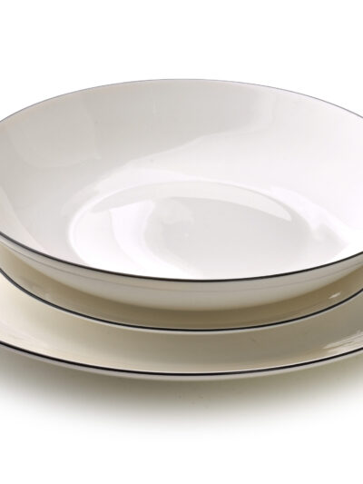 LEA SIMPLE Komplet obiadowy 18czczarny pasek