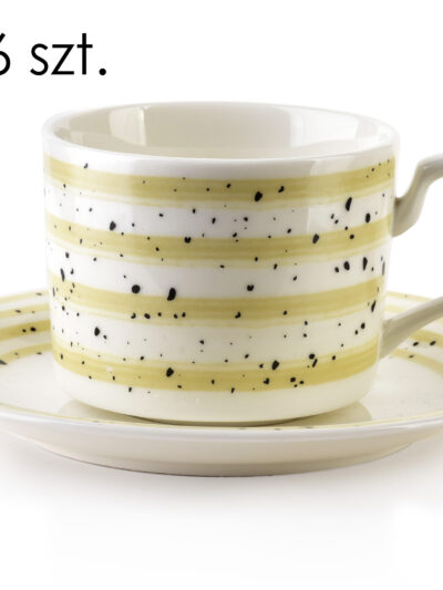JOY Komplet 6 filiżanek ze spodkiembeżowe