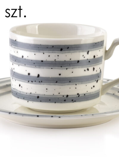 JOY Komplet 6 filiżanek ze spodkiemszare