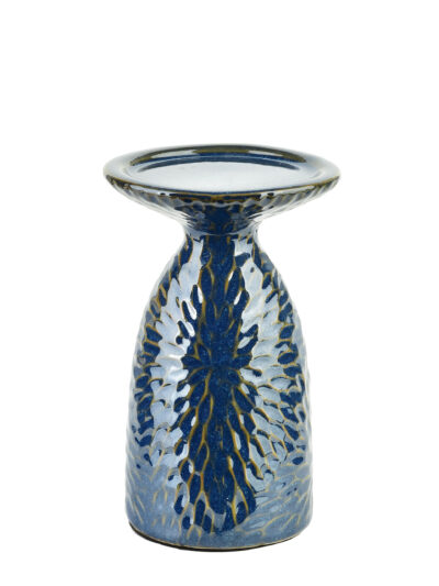 YARINE BLUE Świecznik 10,5x8,5x16,5 cm