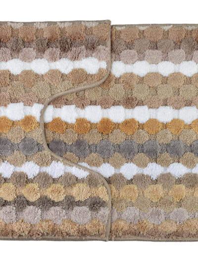 ZAC Komplet 2 dywaników 50x90cm/50x40cmpaski beż