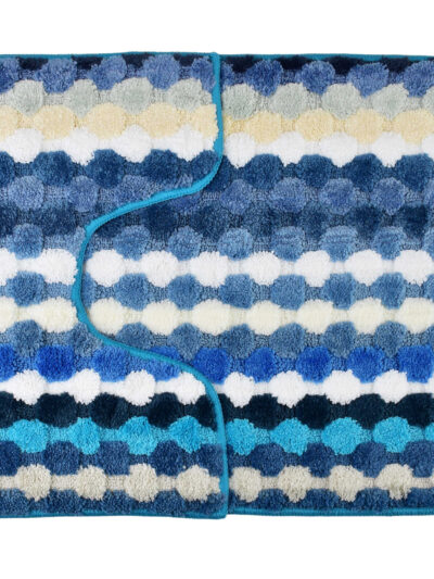 ZAC Komplet 2 dywaników 50x90cm/50x40cmpaski turkus