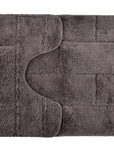 ZAC Komplet 2 Dywaników Łazienkowych 50x37cm 50x80cm ciemny szary