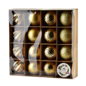 SANTA LILA Komplet 16 bombek złote