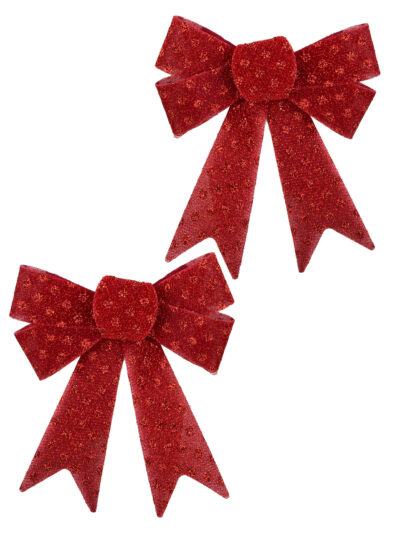 SANTA LILA komplet 2 Kokard czerwone 15x15,5 cm