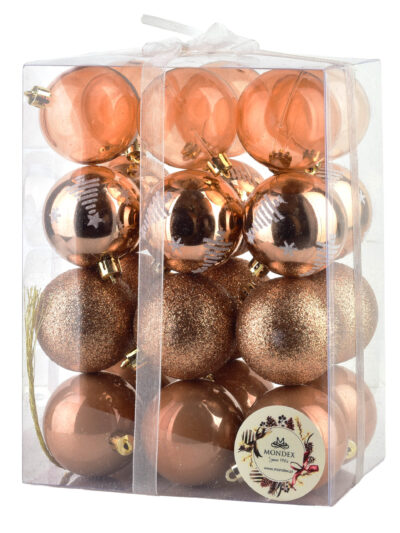 SANTA LILA Komplet 24 bombek 5,5 cm