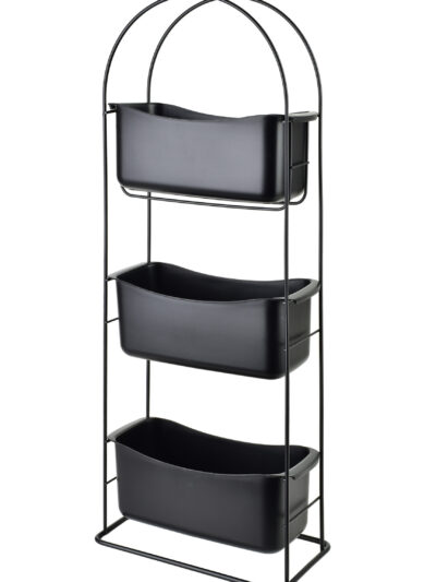 DEA BLACK Półka 3 poziomowa 27,5x13x73 cm