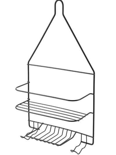 CARL BLACK Półka łazienkowa 2 półki 2 wieszaki 25x10x45 cm