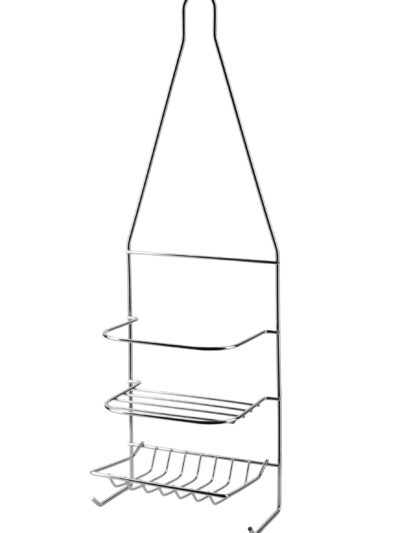 CARL SILVER Półka łazienkowa15x9,5x46 cm 2 półki + 2 wieszaki